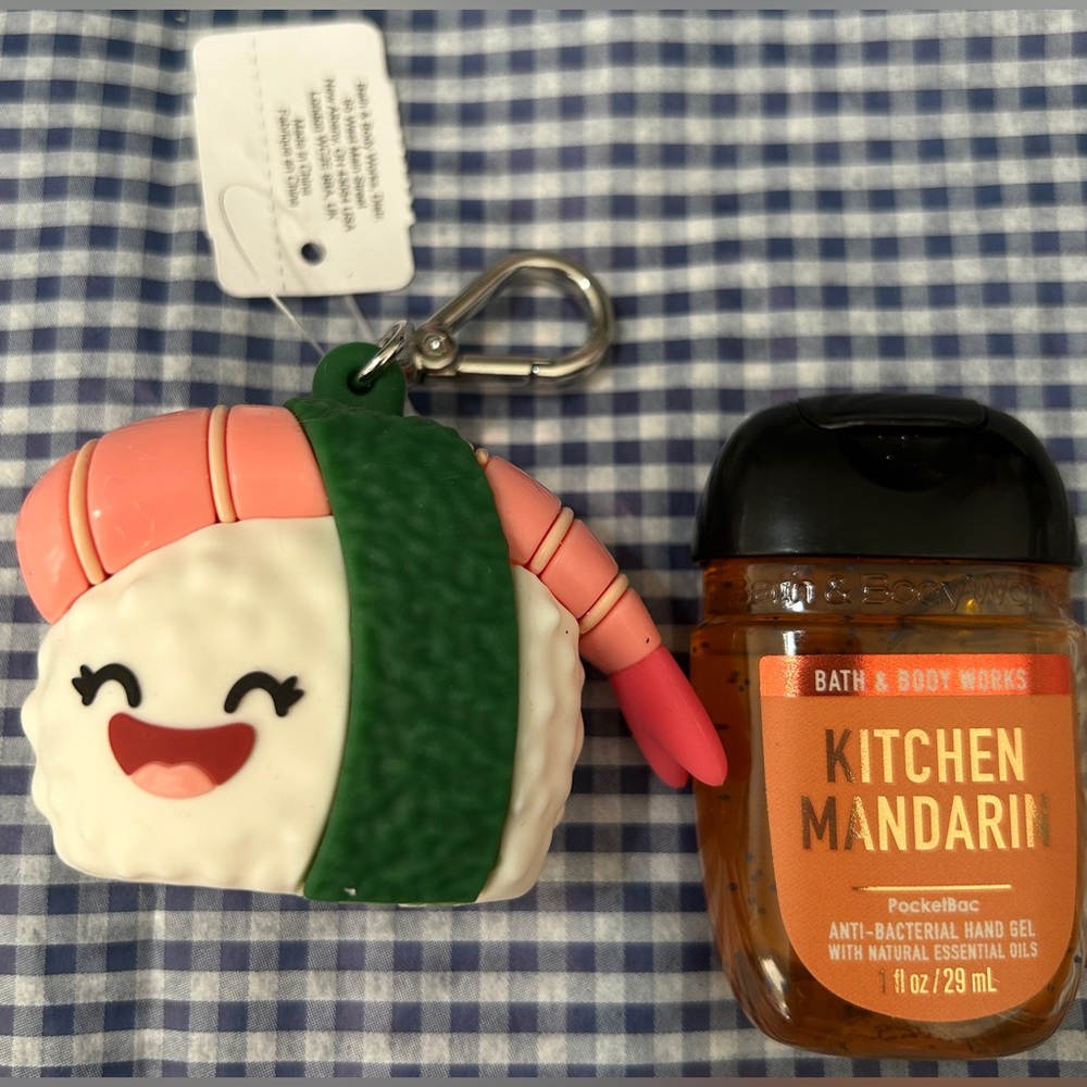 Bath & Body Works Kitchen Mandarin Hand Gel with Sushi Keychain